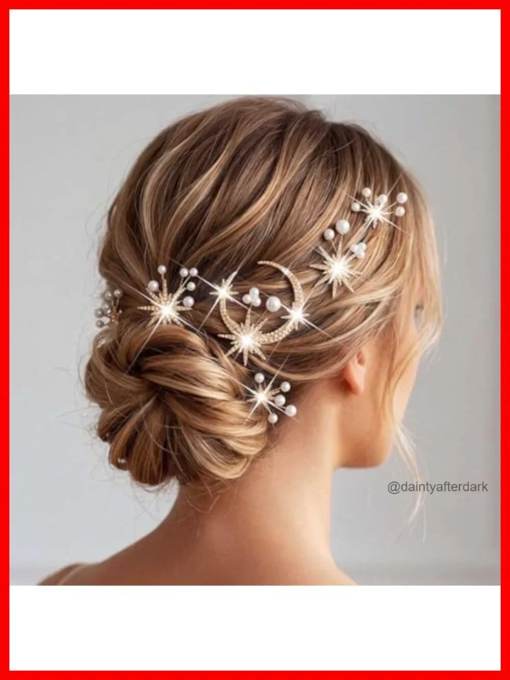 Rhinestone Star Moon Wedding Hair Pins Bridal Hair Accessories Pack of 4